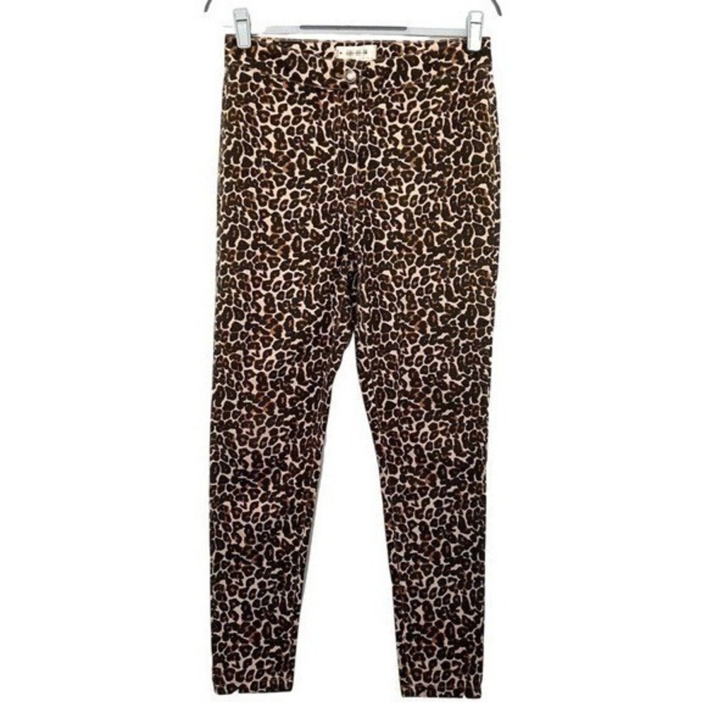 We The Free Pants Women 29 Brown Animal Print Stretch Ankle Modern Boho Weekend